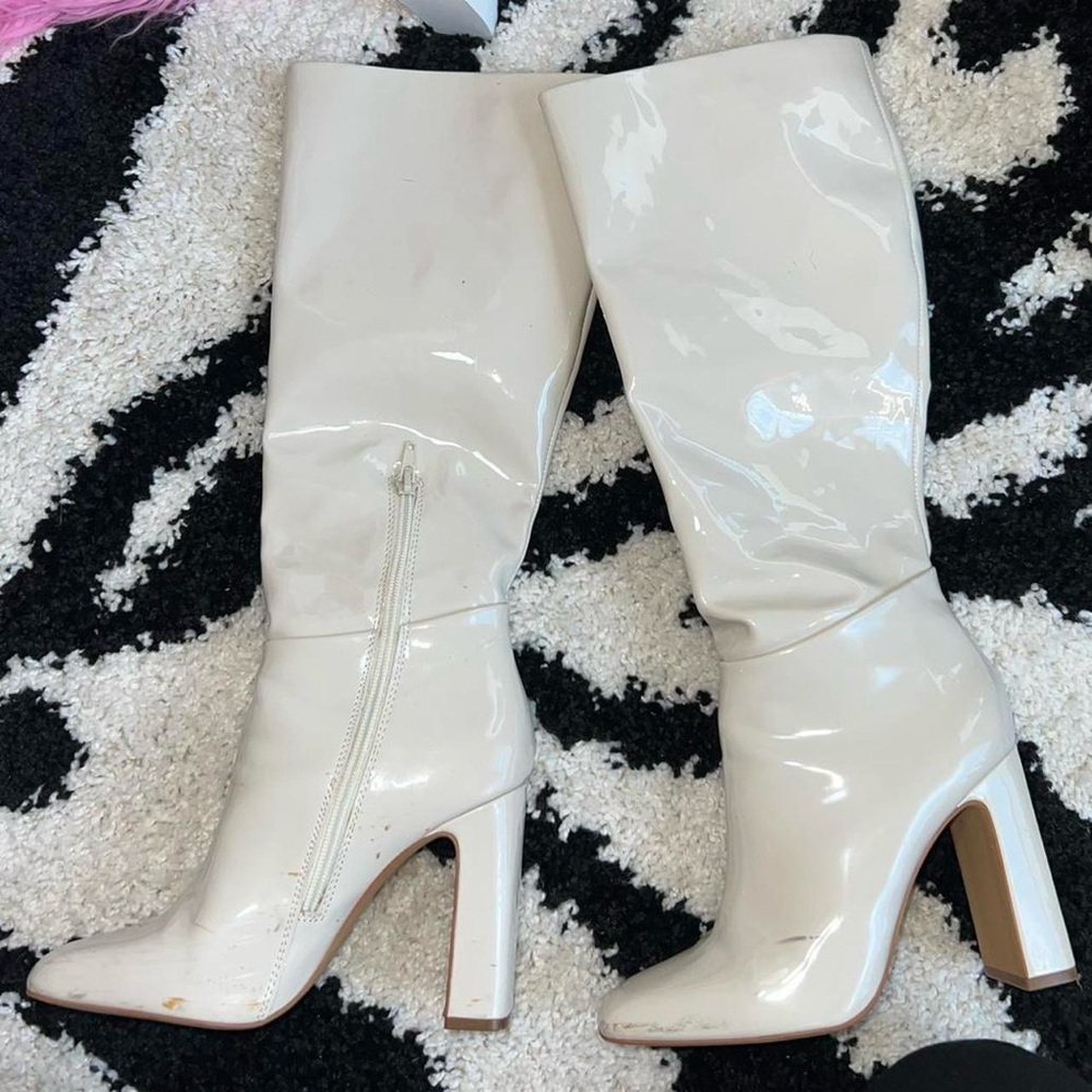 Steve Madden White knee high boots